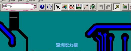 如果圖形像下圖一樣無法顯示鉆孔，只須圖（186）將紅色圈住的活動層改為當前顯示層即可。