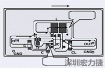 圖2：升壓電路的PCB設計示例。