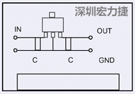 圖3：降壓電路的PCB設計示例。