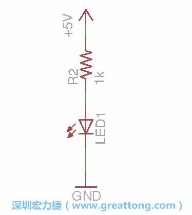 如圖所示放置一個開關（switch）、10K電阻器（10k resistor）和0.1μF的電容（0.1μF capacitor），并把開關的一端連到接地端上。