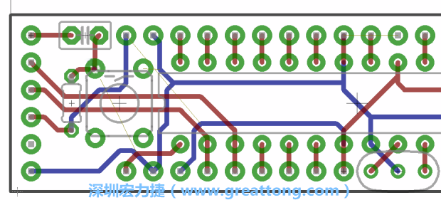 4.2. 然后在電路板的背面進行布線。