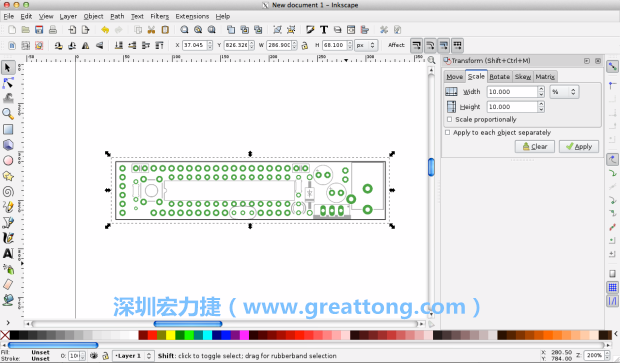 首先，你需要取得電路板設計圖的PNG圖檔，才能在上面進行繪制。這件事做起來比用說的難上許多，而其中一種方法如下所示（我們會先假設你正在使用Inkscape向量繪圖工具）。