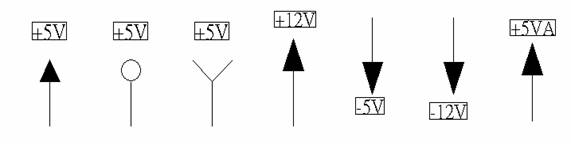 電源符號有下列幾種，可使用鍵盤 [Ctrl + Tab] 鍵切換：
