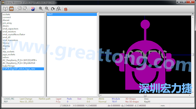 目前這個Library IT_robot_logo_new.mod 只有一個footprint。如何增加更多footprint 到這個library 中呢?