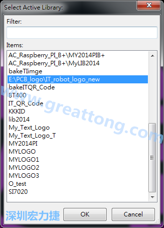 若要存到另外一個library 里， 要點選在File->Current library 重新再選擇Active Library， 就可以點選 File->Save Module in Acitve library 